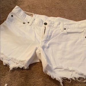 White denim polo shorts